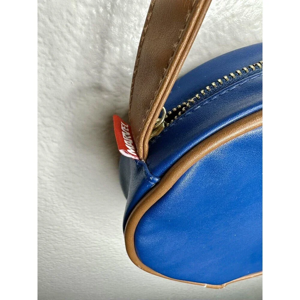 Disney Crossbody Bag Womens Small Blue Red Faux Leather Captain Marvel Star